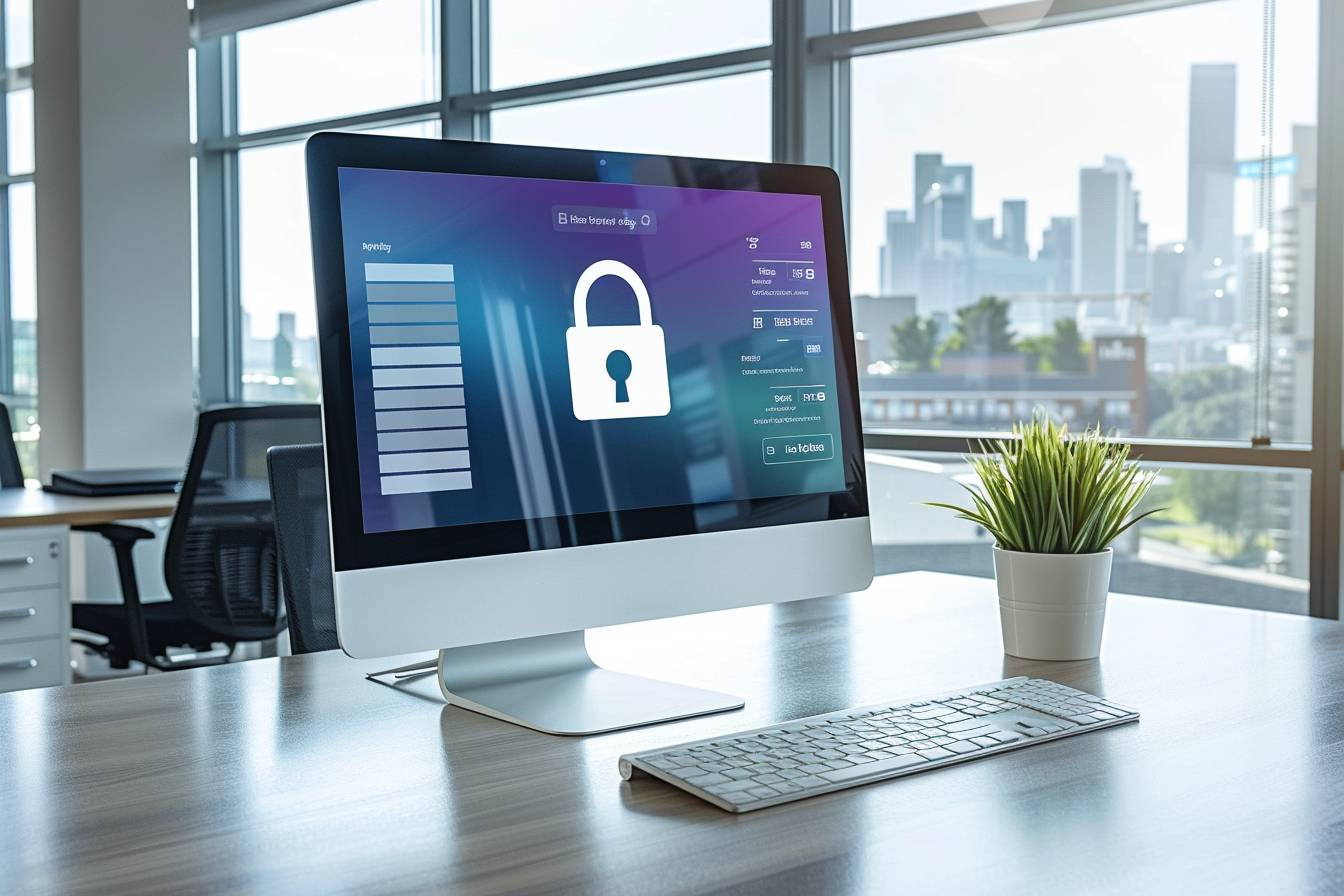 sécurité paiement : illustration d'une transaction en ligne sécurisée avec un bouclier et un cadenas