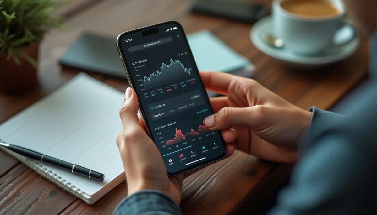 épargne : interface d'application mobile de gestion d'épargne avec graphiques et statistiques