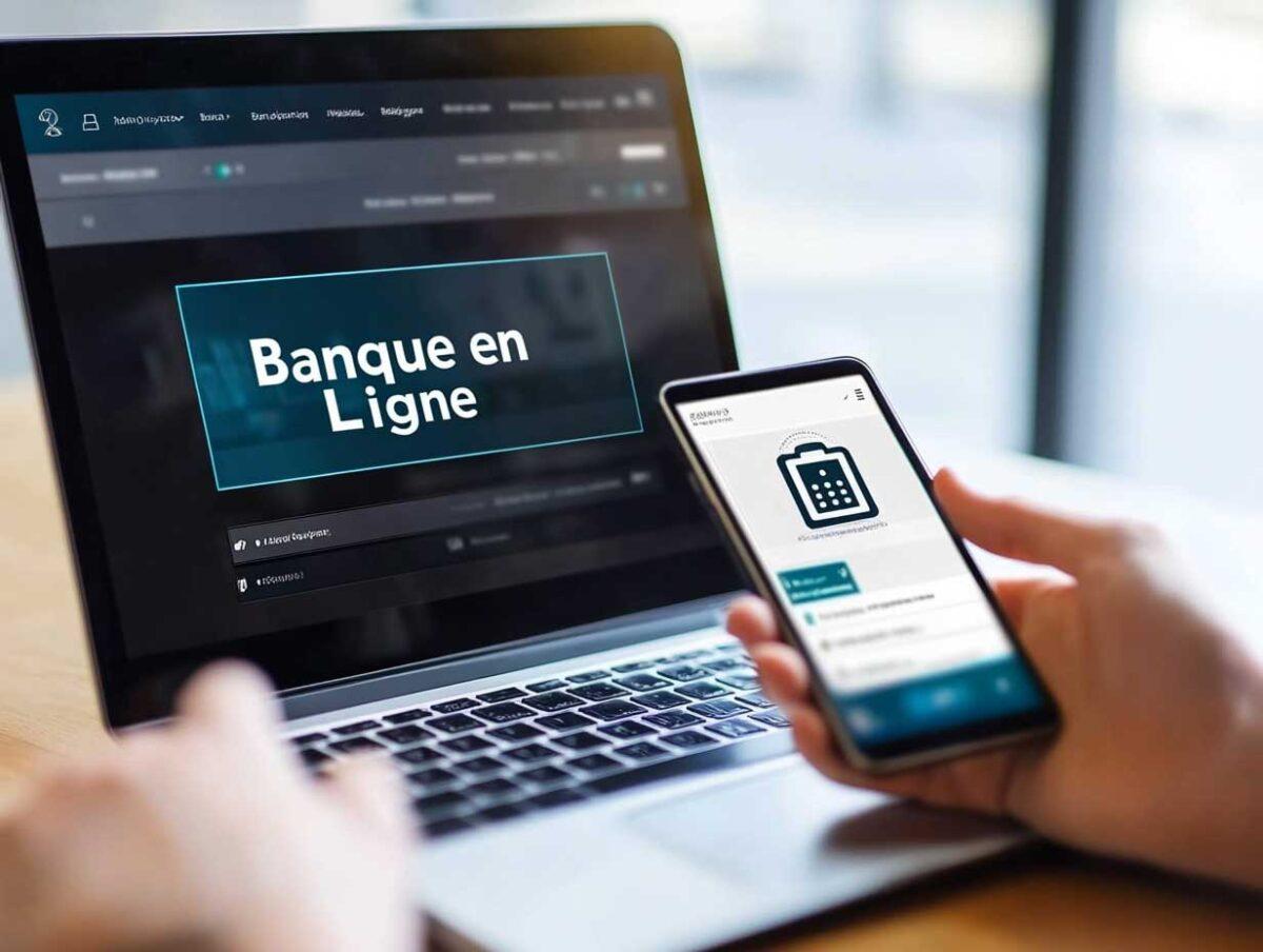 banque en ligne : illustration de différentes banques digitales sur un écran d'ordinateur