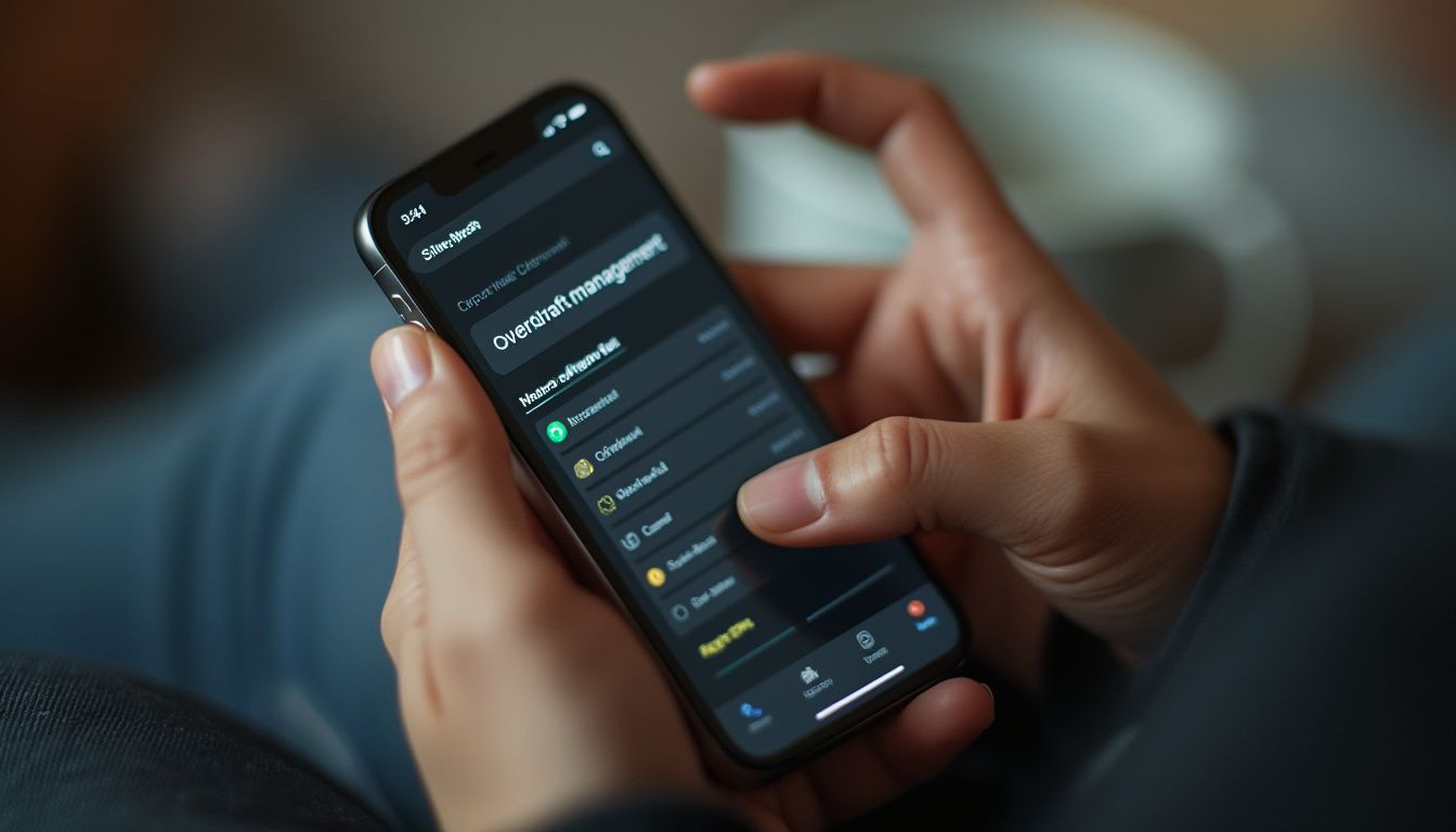 autorisation de découvert bancaire : illustration de l'accès à une autorisation de découvert bancaire sur une application bancaire en ligne