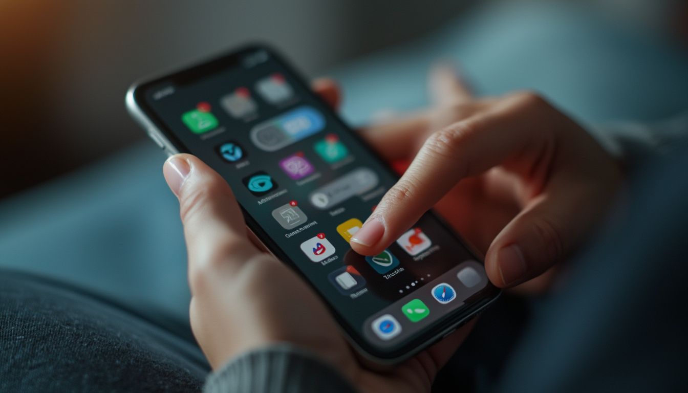 applications bancaires : écran smartphone affichant une application bancaire avec graphiques financiers
