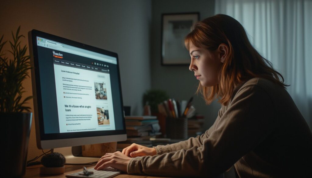 crédit en ligne : écran d'ordinateur affichant une page de crédit sécurisé