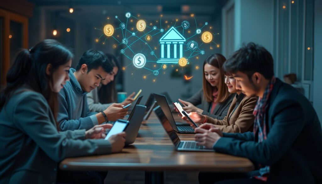 virements instantanés : illustration d'un transfert d'argent numérique rapide entre comptes bancaires