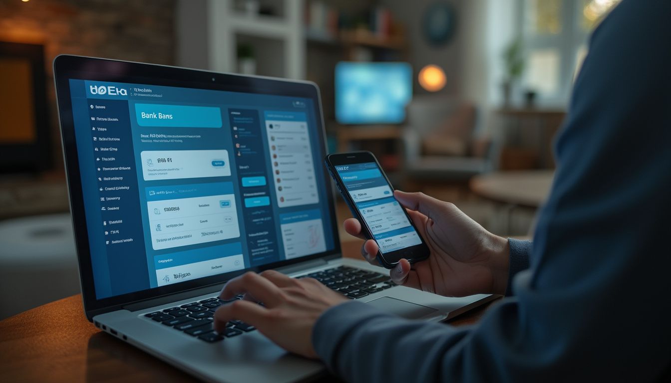 transfert de fonds en ligne : interface numérique montrant un transfert bancaire entre comptes