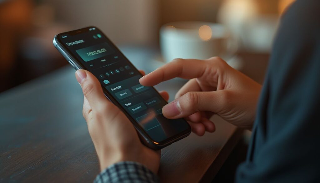 portefeuille numérique : interface d'application de paiement numérique sécurisée sur smartphone