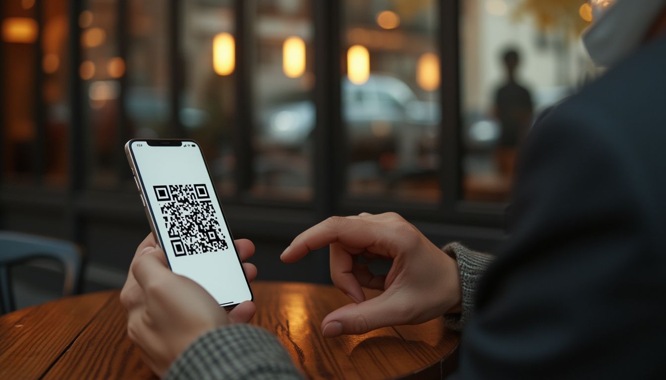 paiements par QR code : smartphone scannant un QR code pour un paiement sécurisé