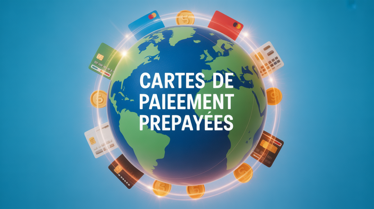 Cartes de paiement prepayees illustration globe connecte