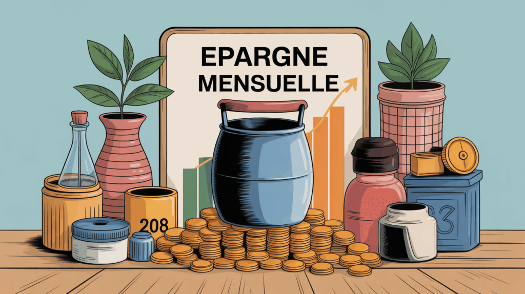 epargne mensuelle graphique et tirelire