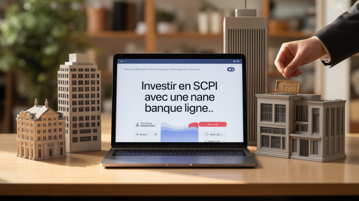 Investir en SCPI avec une banque en ligne visuel professionnel