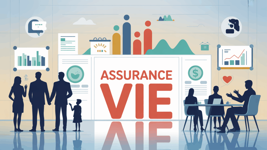 Assurance vie famille conseiller devant graphiques