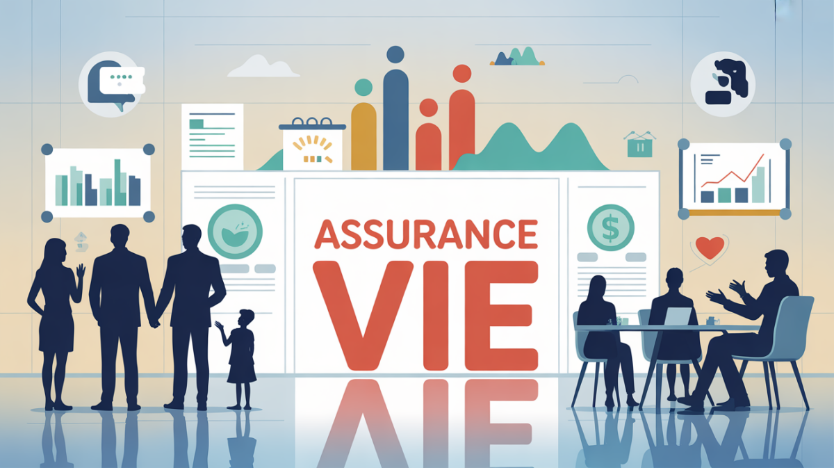 Assurance vie famille conseiller devant graphiques