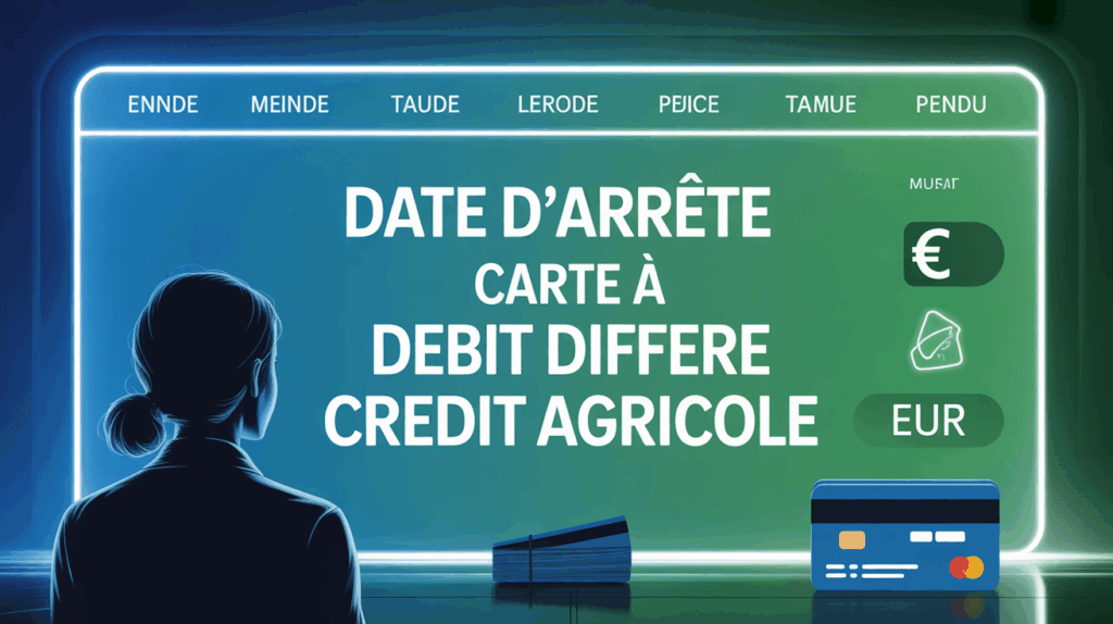 calendrier date d’arrete carte a debit differe credit agricole