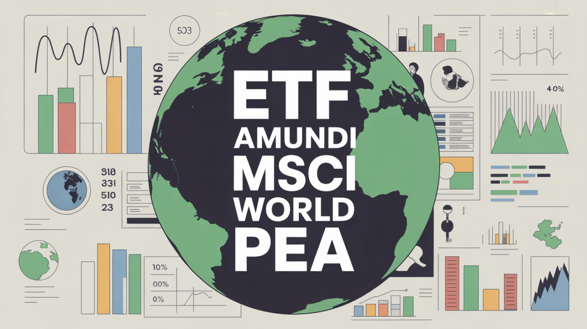 Graphique globe et chiffres ETF Amundi MSCI World PEA