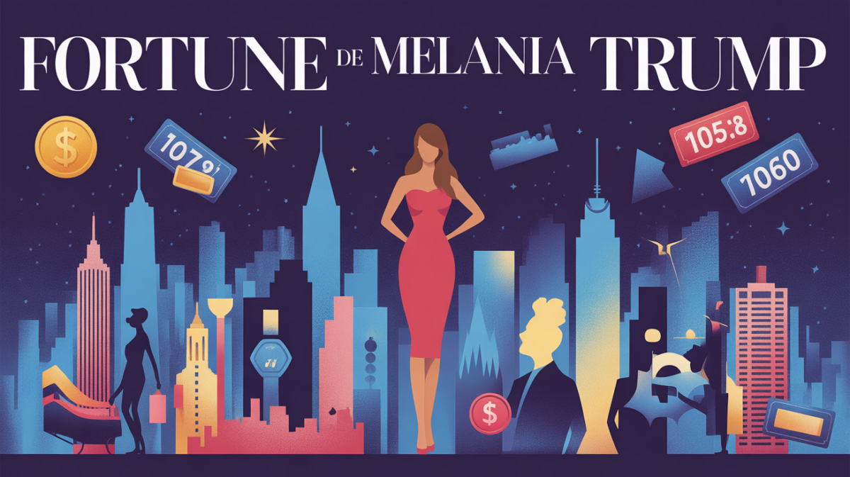 fortune de Melania Trump illustration skyline americaine digital