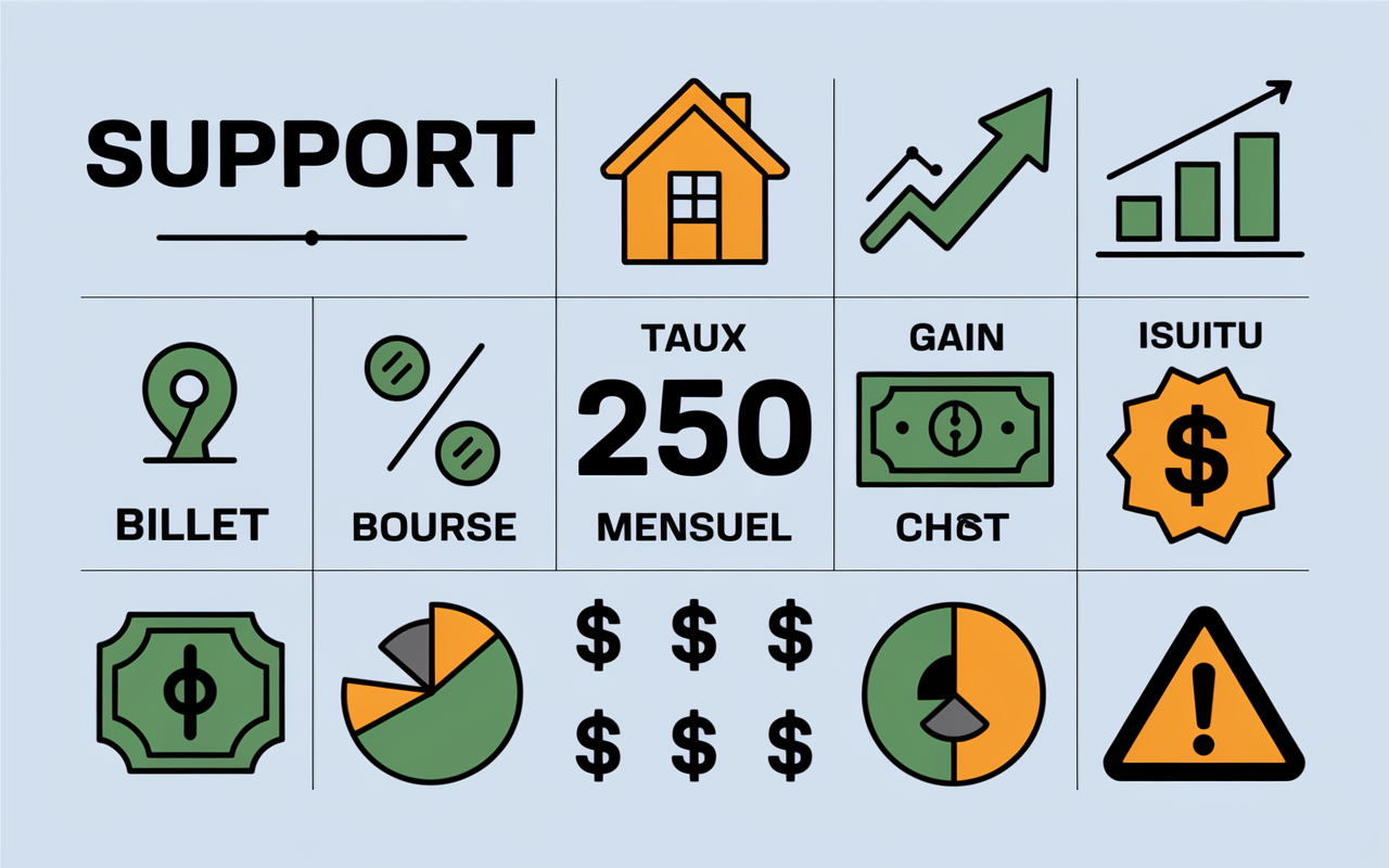 Tableau rendement de 250 000 euros par support