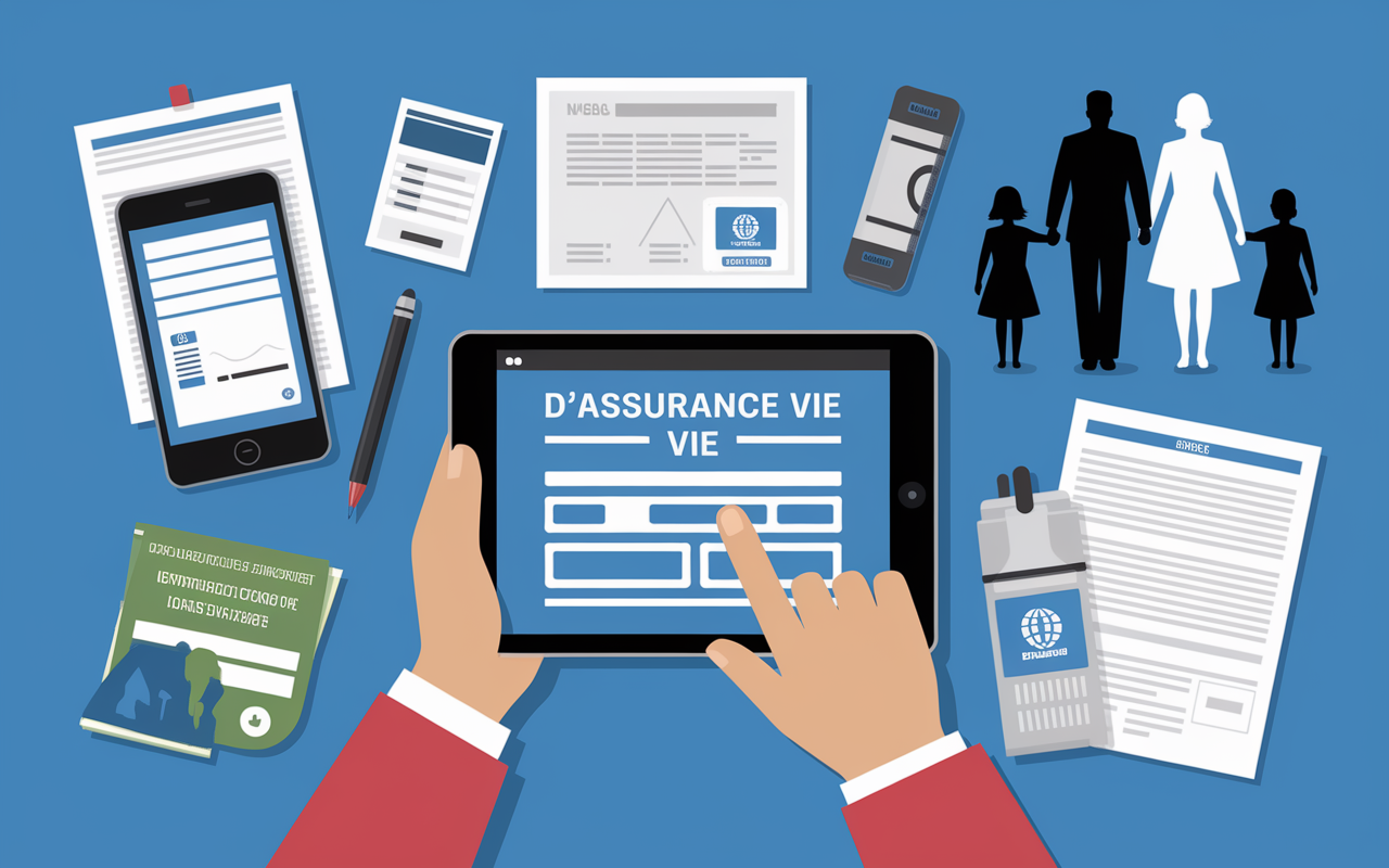 simulation assurance vie en ligne tablette smartphone documents