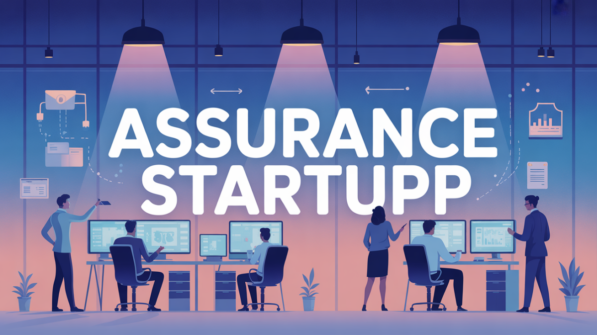 Groupe startup collaborant, symbole reseau, assurance