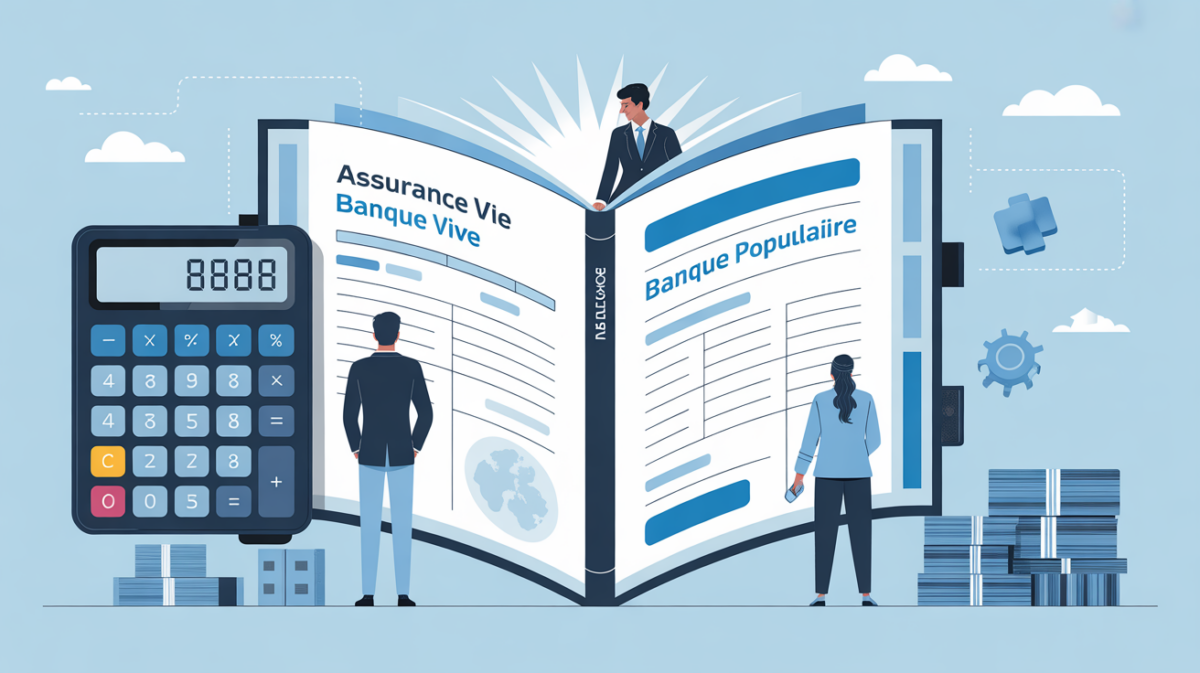 illustration dossier assurance vie banque populaire calculatrice clients