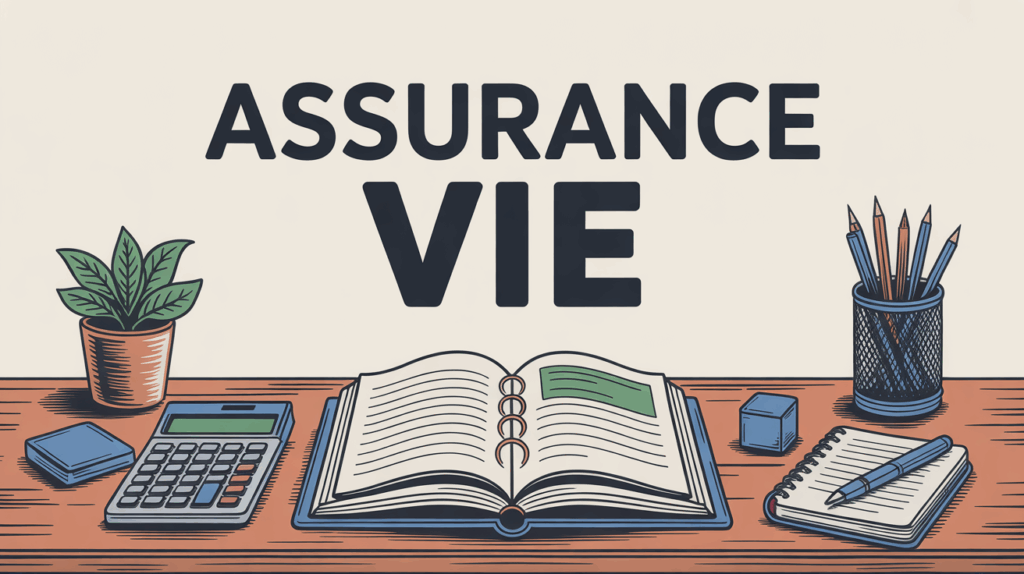Dossier epargne assurance vie Credit Mutuel avec calculatrice sur bureau