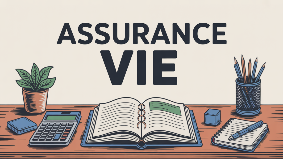 Dossier epargne assurance vie Credit Mutuel avec calculatrice sur bureau