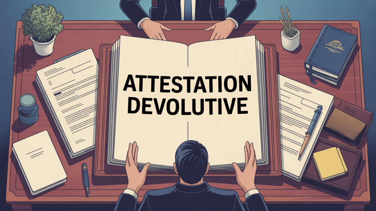 dossier administratif attestation devolutive sur table de notaire