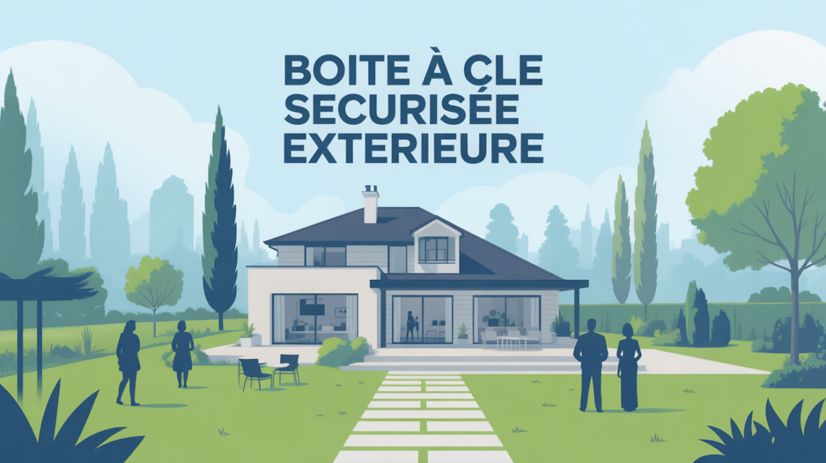 Boîte à clés sécurisée extérieure sur maison moderne