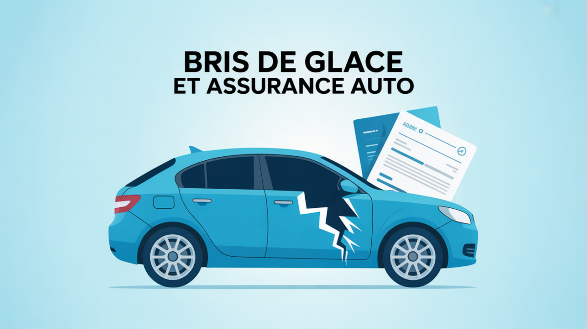 Pare-brise fissuré avec documents assurance auto