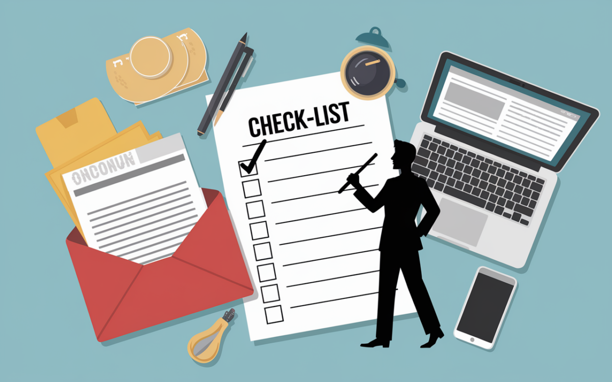 Check-list changer de courtier feuille coché et documents