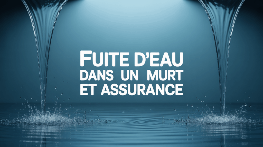 Mur avec fuite d'eau et texte assurance