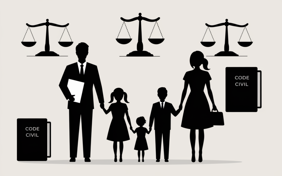 notaire silhouette famille attestation devolutive code civil