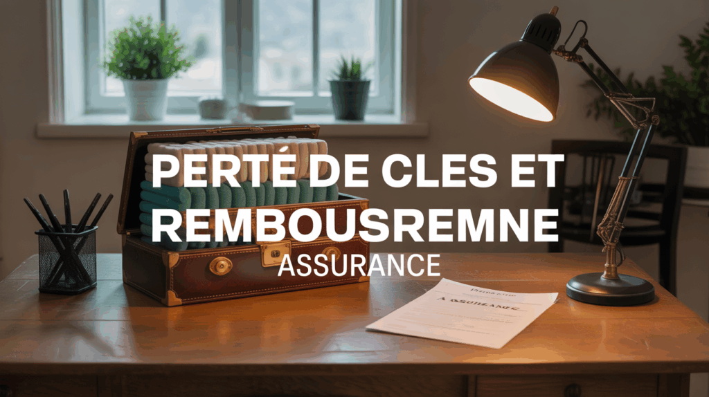 table avec trousseau de cles egare et feuille d'assurance