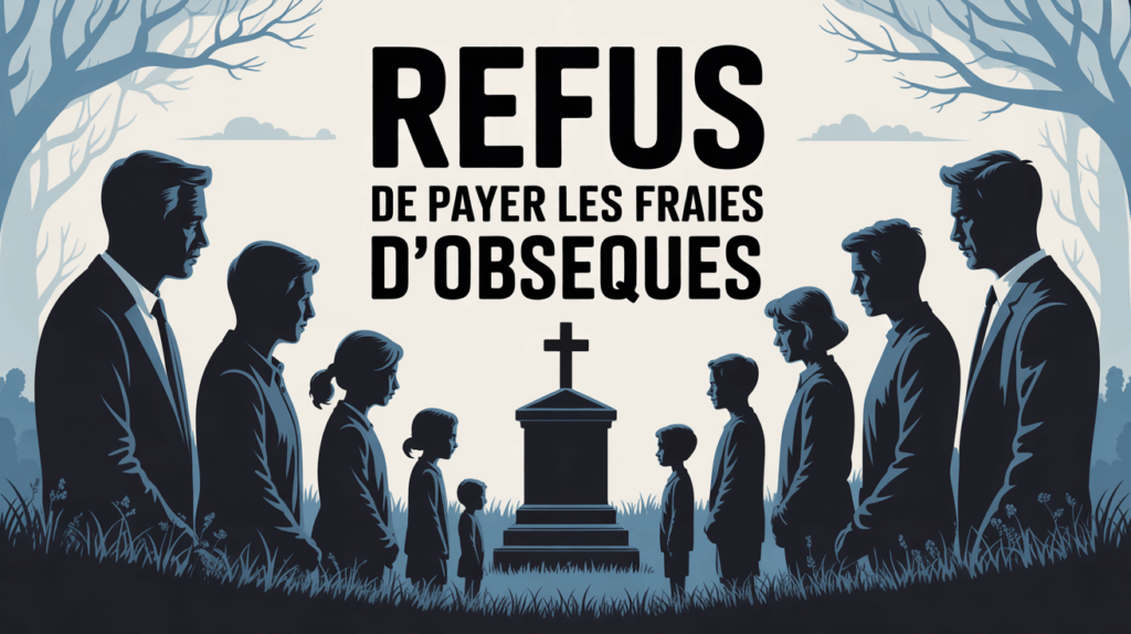 refus de payer frais obseques famille illustration moderne SEO
