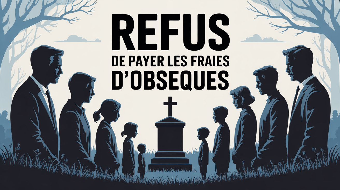 refus de payer frais obseques famille illustration moderne SEO