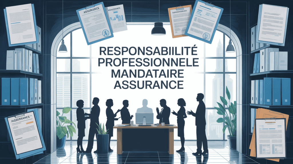 Bureau moderne assurance mandataire silhouettes discussion