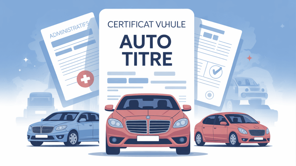 illustration certificat auto titre fond lumineux