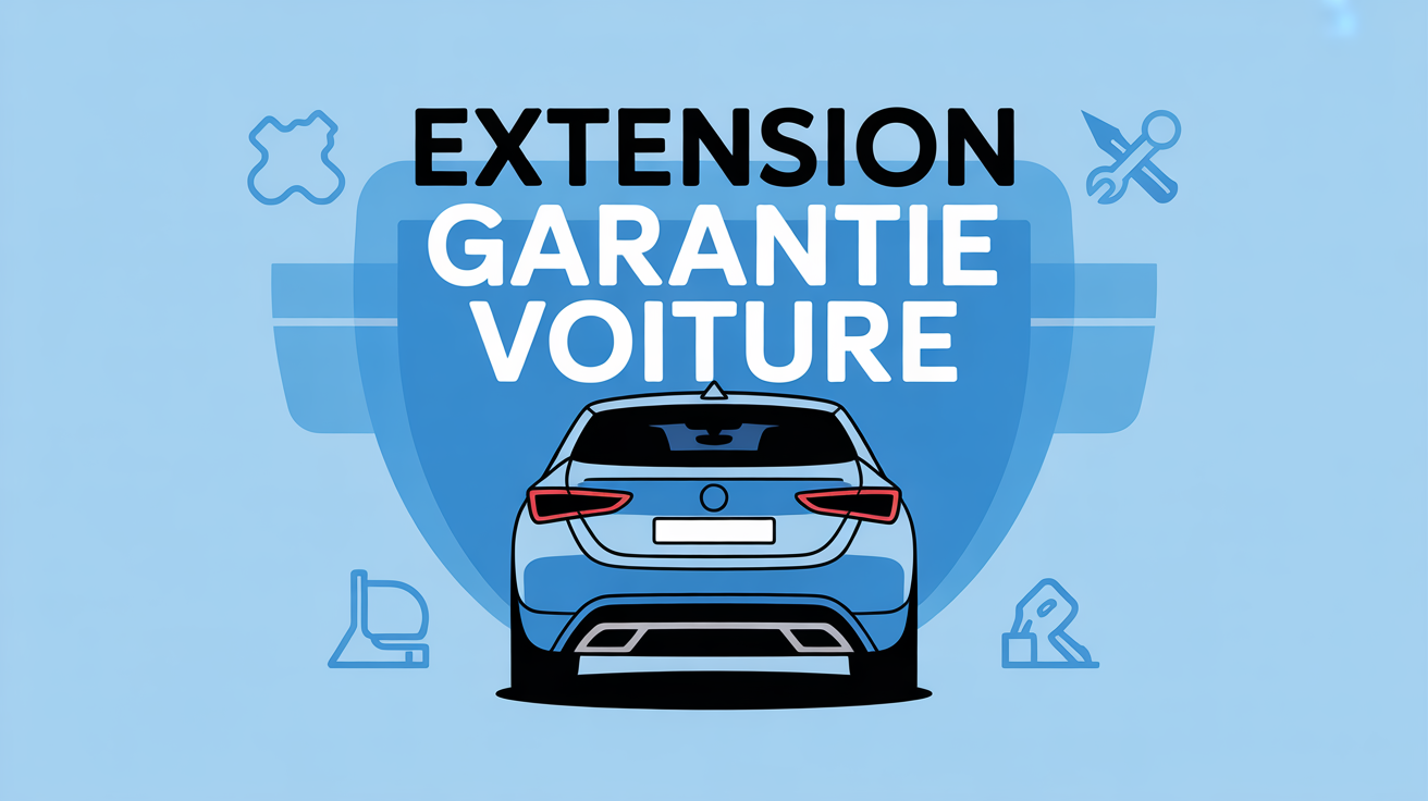 extension garantie voiture pictogrammes autour d'une voiture