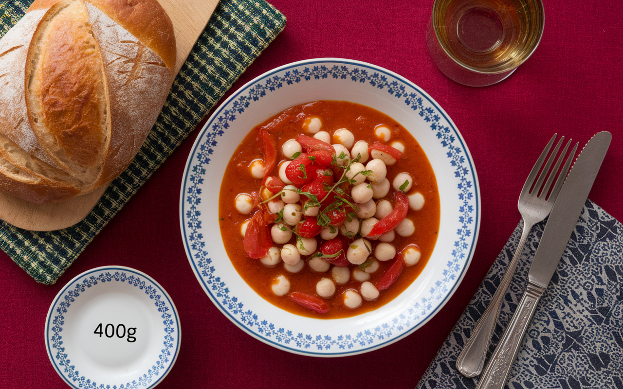 Assiette loubia haricots blancs sauce tomate