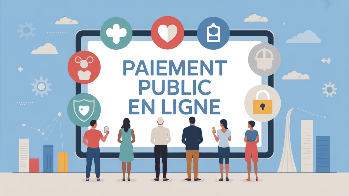 personnes devant ecran inscription paiement public en ligne santé argent sécurité