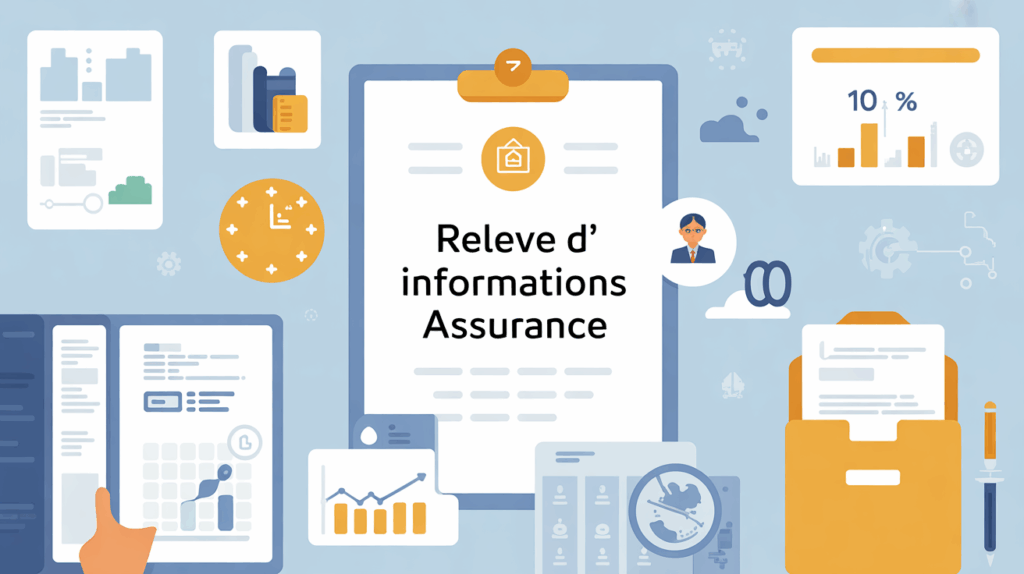 bureau stylise releve d informations assurance