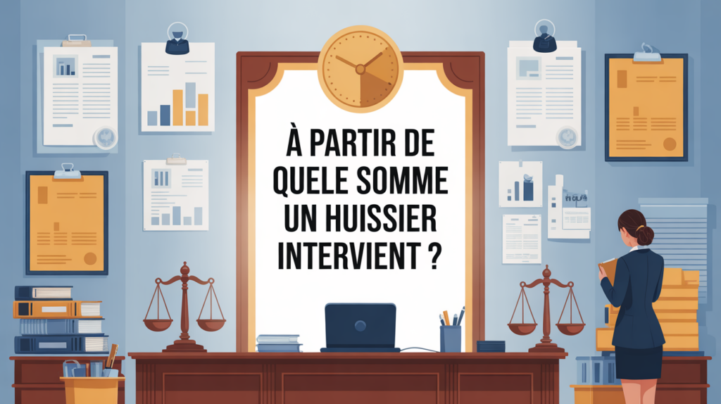 bureau huissier illustration recouvrement dette