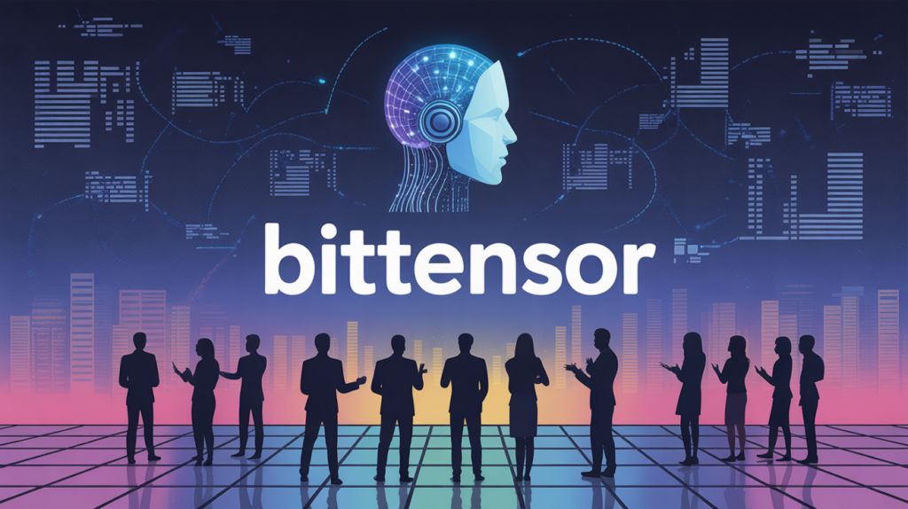 reseau bittensor blockchain ia silhouettes