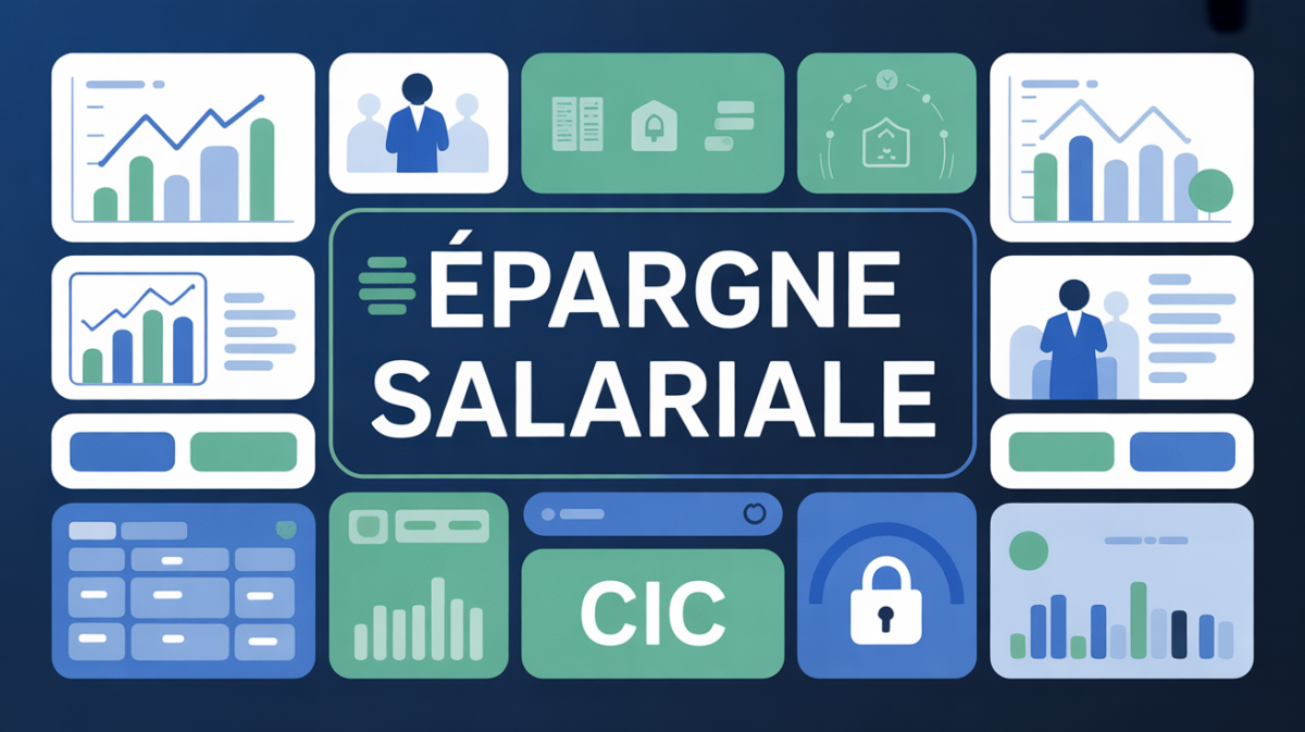 Interface en ligne Epargne Salariale CIC sécurisée avec graphiques