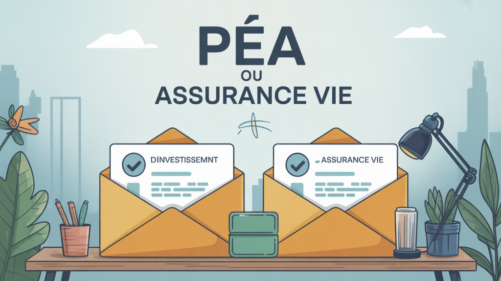 PEA et assurance vie posés sur bureau moderne