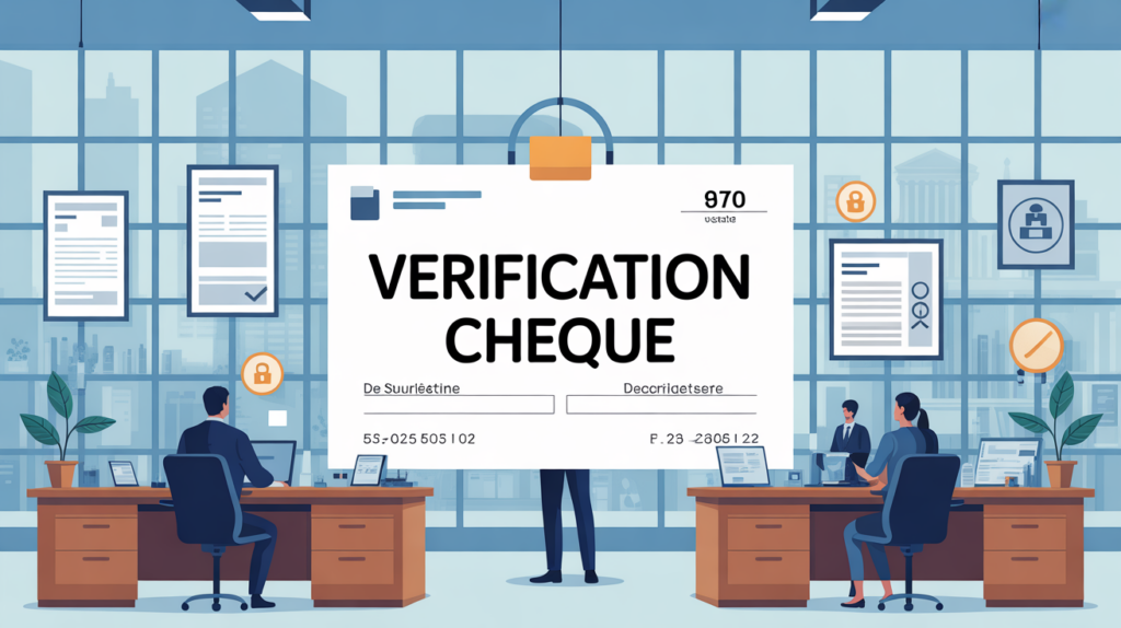 illustration verification cheque banque securite