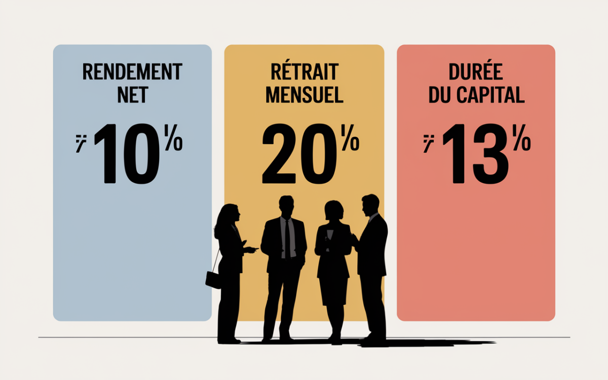 tableau rendement, retrait, duree, 300 000 euros