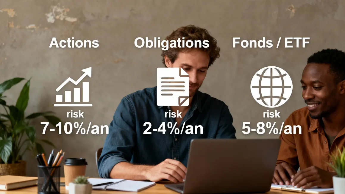 tableau comparaison risques rendements actions obligations etf