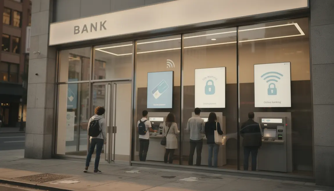 Agence moderne fusion Crédit du Nord Société Générale digitalisation et paiement