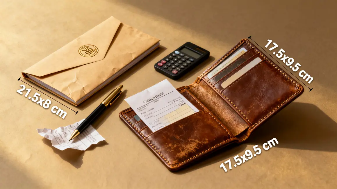 Chéquier classique en pochette et portefeuille dans porte-chéquier