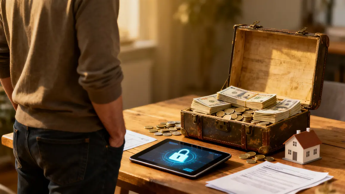 sécurité financière diversification coffre billets maison cadenas digital