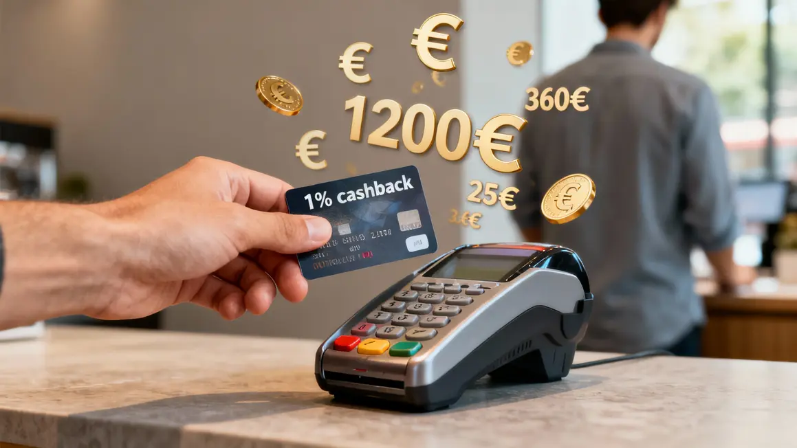 Main carte paiement terminal cashback 1% BoursoPrime